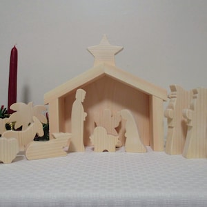 Wooden nativity scene - Christmas decor - Wooden nativity set - Christmas gift