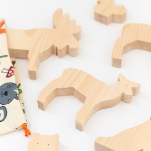 Wooden forest animals Wooden animal toys Wood toy animals Birthday gift for child image 4