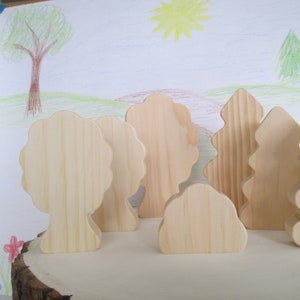 Wooden toy trees, Unfinished wooden toys, Birthday gift for kids, Childs toy image 7