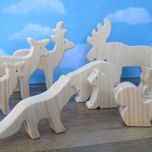 Wooden forest animals Wooden animal toys Wood toy animals Birthday gift for child image 9