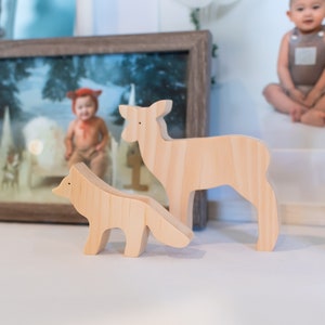 Wooden forest animals Wooden animal toys Wood toy animals Birthday gift for child image 3