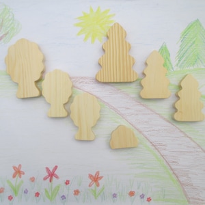 Wooden toy trees, Unfinished wooden toys, Birthday gift for kids, Childs toy image 1