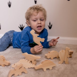 Wooden toy dinosaurs - Unfinished wood toys - Gift for kids - Imagination play - Easter basket