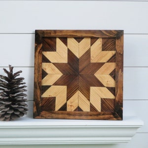Wooden star wall hanging - Geometric wooden star decor - Gift for friend - Housewarming gift - Ready to ship