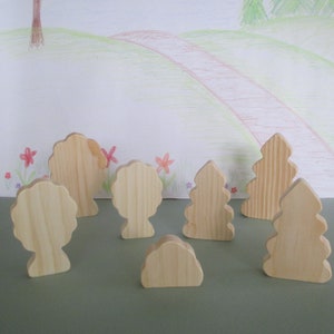 Wooden toy trees, Unfinished wooden toys, Birthday gift for kids, Childs toy image 2