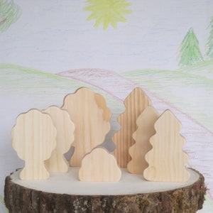 Wooden toy trees, Unfinished wooden toys, Birthday gift for kids, Childs toy image 3