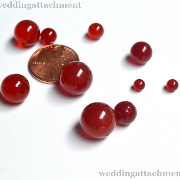 2 PCS Half Hole Ruby Red Agate,4mm, 6mm,8mm,10mm,12mm, Half Drilled Hole dark Red Onyx Wholesale,Red Bead for Earrings Pendant Ring material