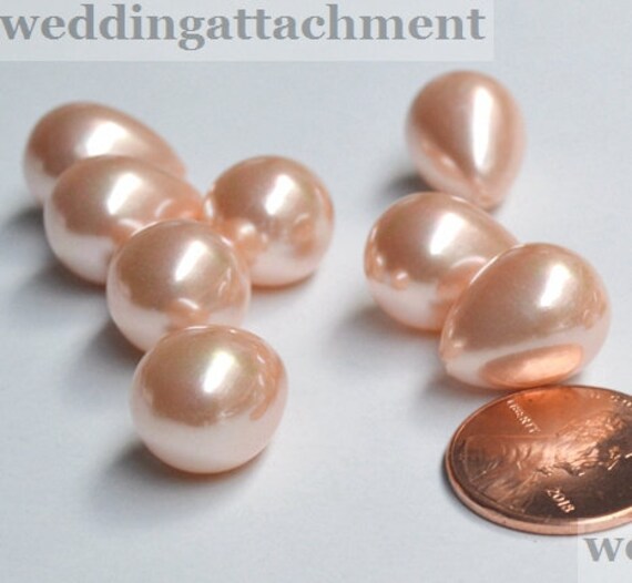 White Tear Drop Oval Shaped South Sea Mother of Pearls Loose Beads Half Drilled
