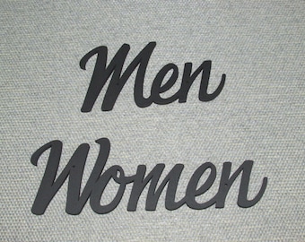 Men and Women Wall Word Sign Set Art Deco Letter Style Black | Etsy