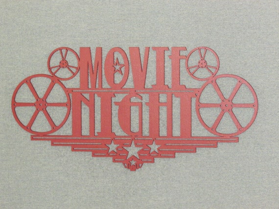 Large Wood Movie Night Home Theater Wall Decor Sign Reels Etsy