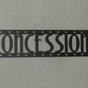 CONCESSIONS Film Strip Wood Wall Words Hanging Sign Art Decor Movie Reel