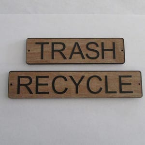 Recycle, Trash Custom made Wooden Sign Set.