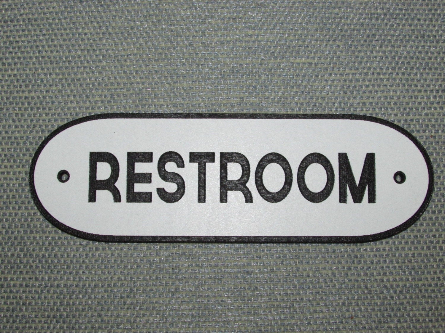 Retro Style Black & White Restroom Door Sign 8" X 2 1/2" - Etsy
