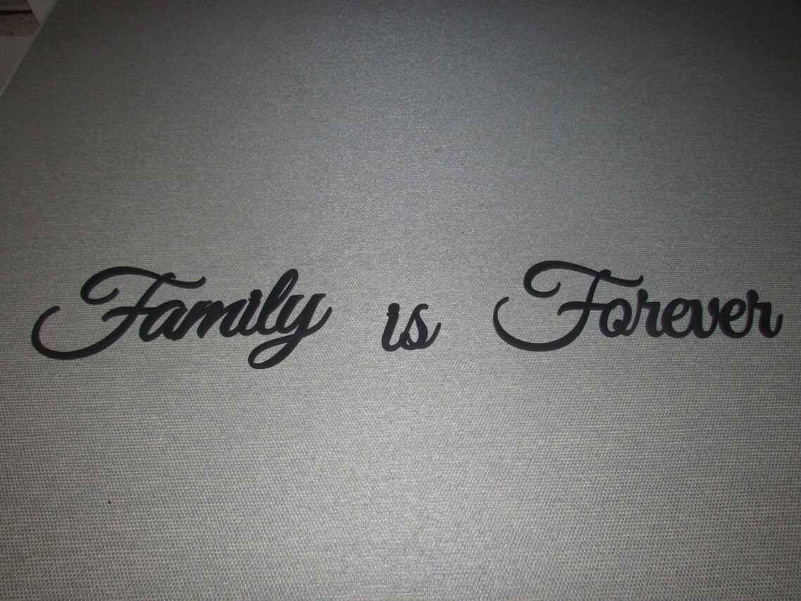 Family is Forever Wood Wall Words Art Decor Laser Cut Wood Etsy
