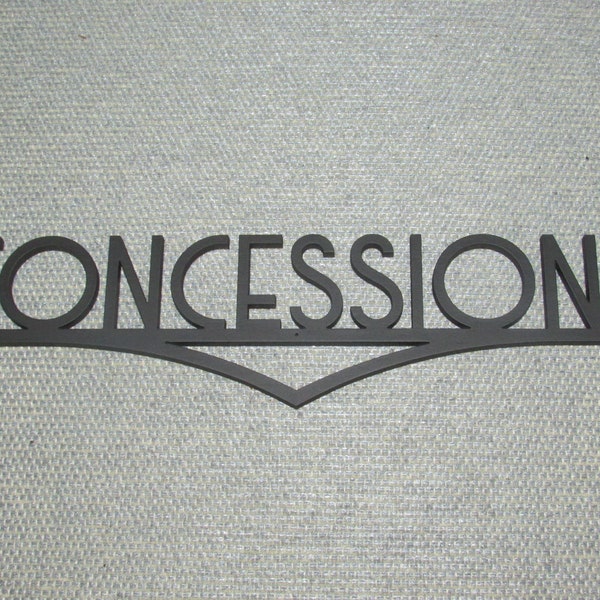 CONCESSIONS Wall Word Sign Movie Theater, Choice of Color, Free Shipping