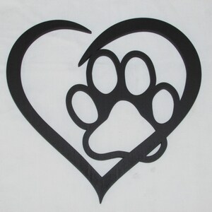 Heart Dog Paw Wall Art Decor Sign