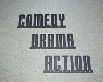 COMEDY ACTION DRAMA With Stars Wall Decor Movie Signs Cinema Theater Art