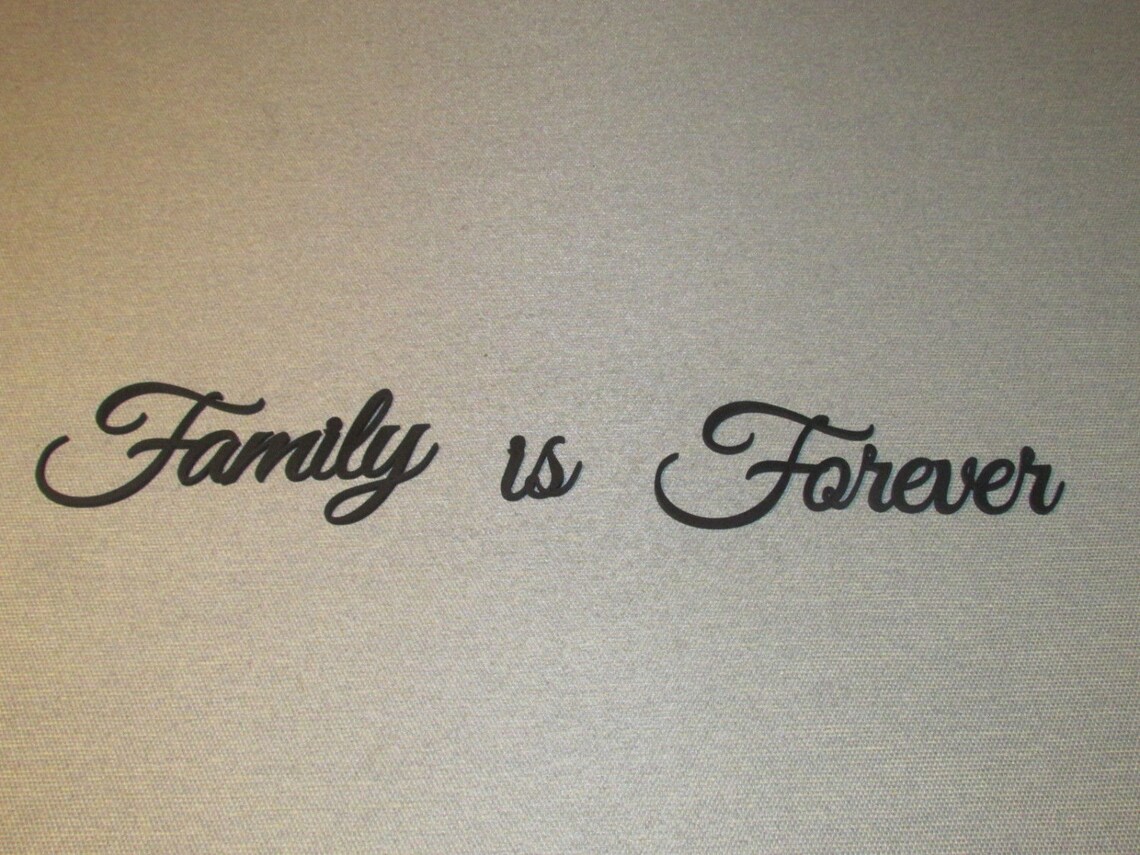 Family is Forever Wood Wall Words Art Decor Laser Cut Wood Etsy