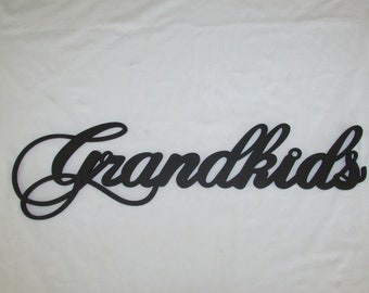 Large 24&quot; Grandkids wood wall word art decor Grand kids