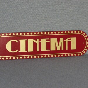 Custom 13 Vintage Style Red and Gold CINEMA Wood Wall Sign Movie Home Decor image 5