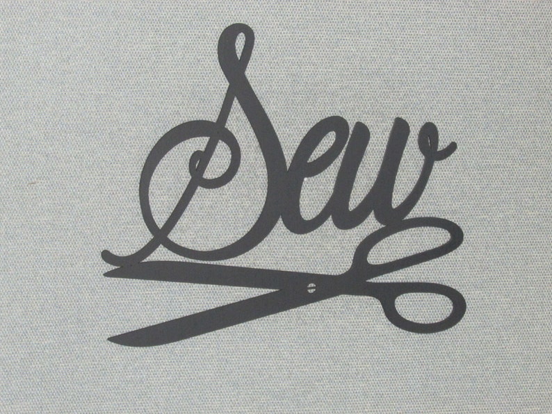 Custom Sew Word With Scissors Wooden Wall Decor Sign Sewing Etsy