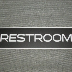 Restroom Door Sign Modern Deco Retro Square