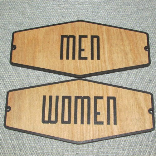 Men and Women Oval Restroom Door Sign Set - Etsy