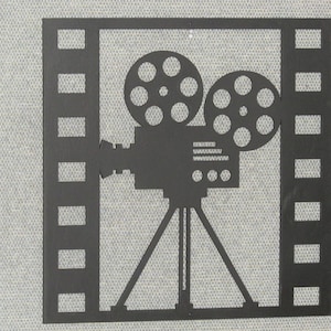 Movie Camera Film Strip Wood Hanging Sign Art Decor Movie Reel