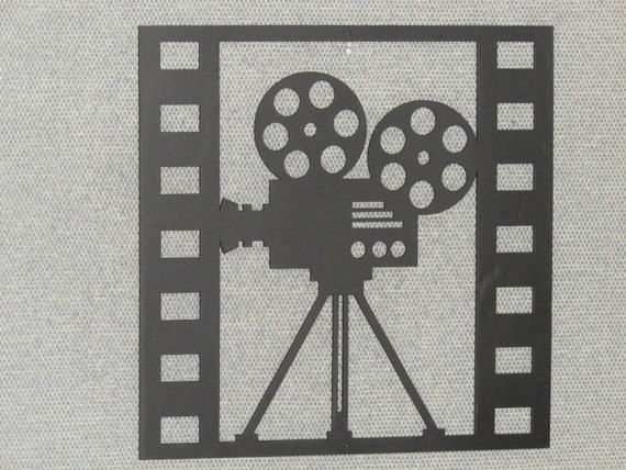 Movie Camera Film Strip Wood Hanging Sign Art Decor Movie Reel