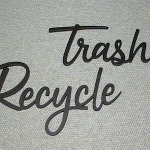 Recycle and Trash Wooden Words Set. Color Choice and Free Shipping - Etsy