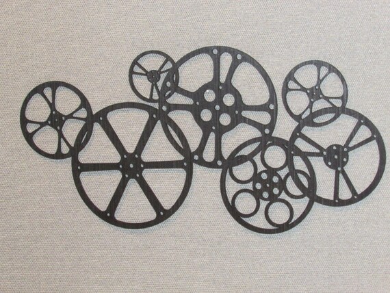 Large Wooden Movie Reels Cinema Theater Wall Decor Art Etsy