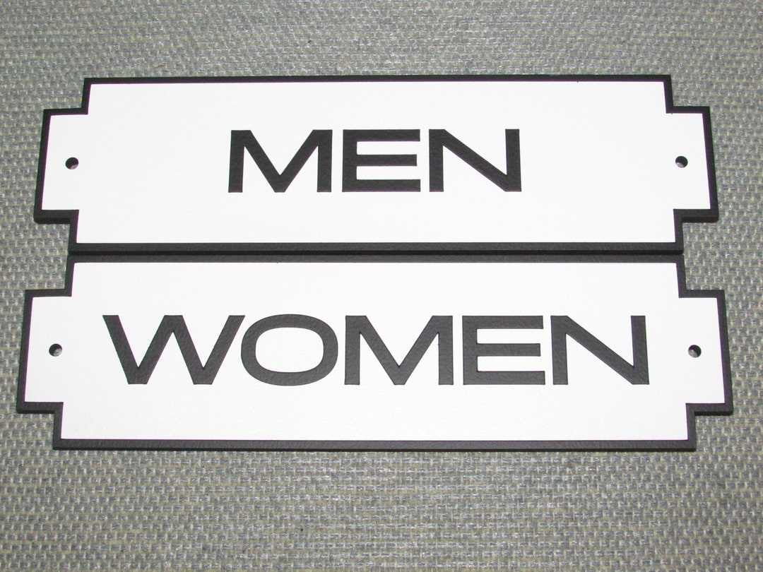 Men and Women Restroom Door Sign Set - Etsy