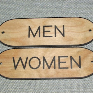 Men and Women Oval Restroom Door sign set