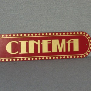 Custom 13 Vintage Style Red and Gold CINEMA Wood Wall Sign Movie Home Decor image 4