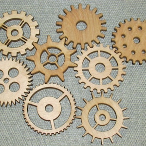 Lot of 8 Custom Wood Wooden Gears Gear COG Steampunk Wall Art Decor