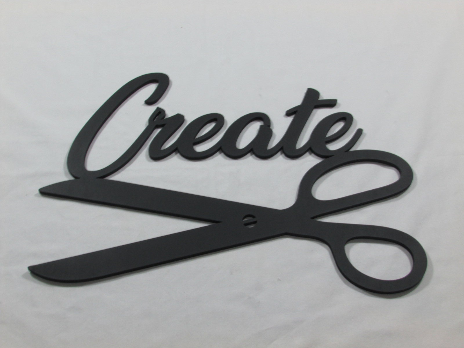 Large Custom Create Word With Scissors Wood Wall Decor Sign Etsy