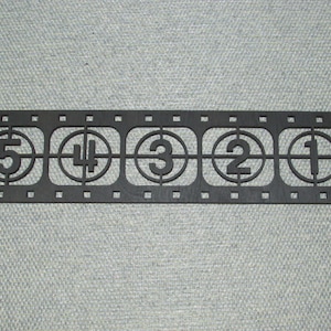24&quot; Countdown 54321 Film Strip Wood Wall Words Hanging Sign Art Decor Movie Reel