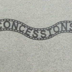 CONCESSIONS Curved Style Film Strip Wood Wall Hanging Sign Art Decor Movies