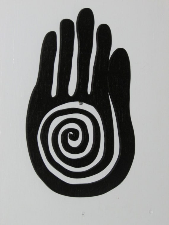Shaman Healing Hand Wall Art, Spiral Design, Birch Wood - Etsy