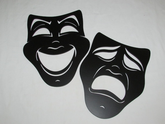 Comedy And Tragedy Masks Black And White