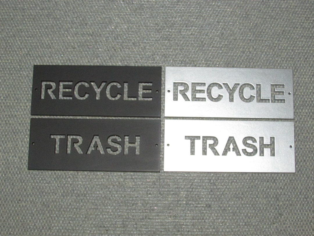 Trash and Recycle Sign Set Etsy