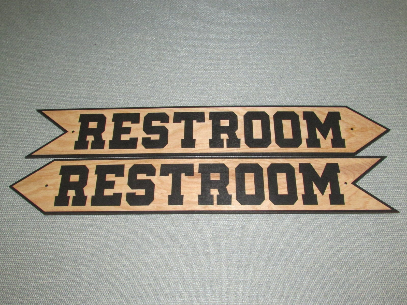 Restroom Direction Arrow, Rustic Wood Style, Choose Left Or Right Direction