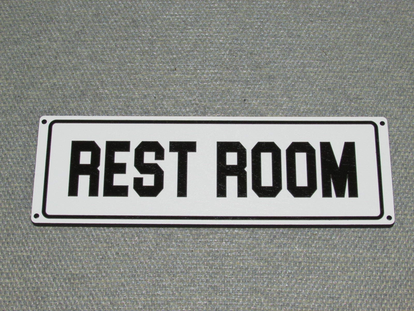 Vintage Retro Style Black & White Restroom Door Sign 9" X 3" - Etsy