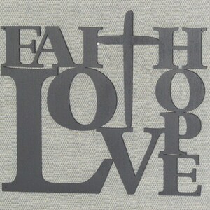 Faith Love & Hope with Cross Wood Wall Decor Art