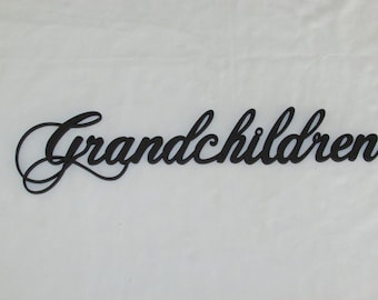 Grandchildren 16&quot; wooden wall word art decor Grand kids
