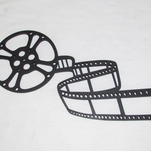 Wooden Movie Reel with Film Strip Cinema Theater Wall Decor Art