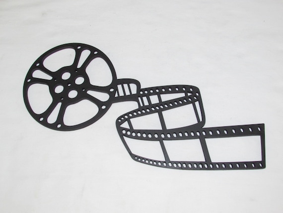 Wooden Movie Reel With Film Strip Cinema Theater Wall Decor Art 