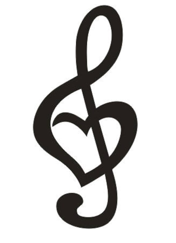 12 Wood Treble Clef & Heart Musical Music Note Wall Art Decor