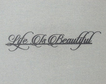 Life Is Beautiful 24" Long Wall Words Sign Art Decor Wall Hanging