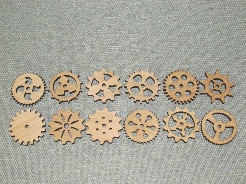 12 Custom Laser Cut 2 Wood Wooden Gears Gear COG Etsy